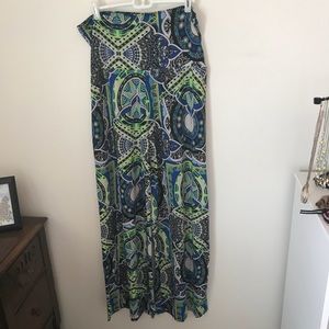Bobbie Brooks Palazzo Pants blue and green size 1X